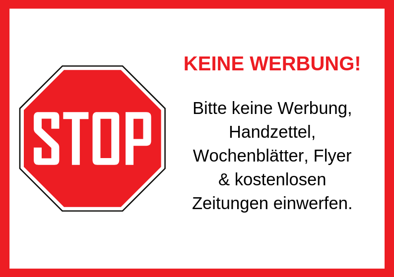 BUND-Aufkleber - Bitte keine Werbung einwerfen! - SHOP