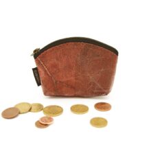 Kleines Münzportemonnaie aus echten Blättern in Rot Kleines Münzportemonnaie aus echten Blättern in Rot