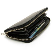 GELDBÖRSE FÜR DAMEN AUS BLÄTTERN SCHWARZ 04