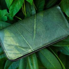 geldbörse damen grün aus blättern