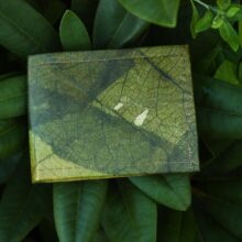 geldbörse mit münzfach aus blättern grün