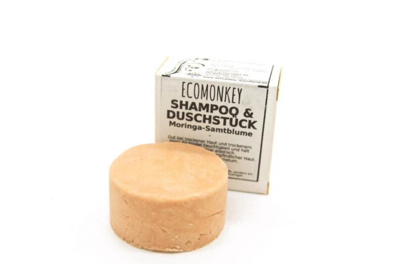 2in1 Shampoo- & Duschstück Moringa Samtblume nachhaltig 2in1 Shampoo- & Duschstück Moringa Samtblume nachhaltig