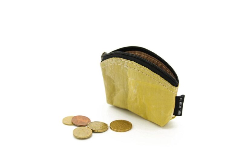 Kleines Münzportemonnaie aus echten Bananenblättern vegan und fair produziert